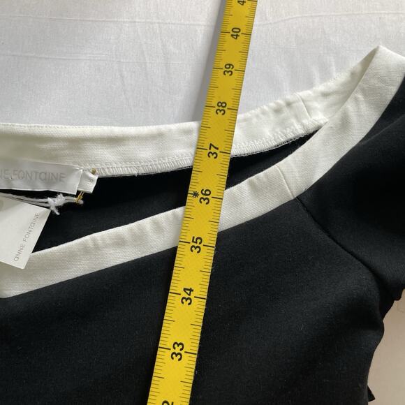 Anne Fontaine Women's Black White Moera Ruffle Dress Size 38 Parisian Chic - Picture 3 of 14